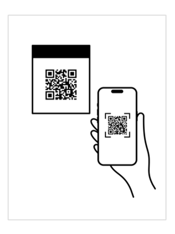 座席の注文用二次元コードを読み取る